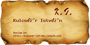Kulcsár István névjegykártya